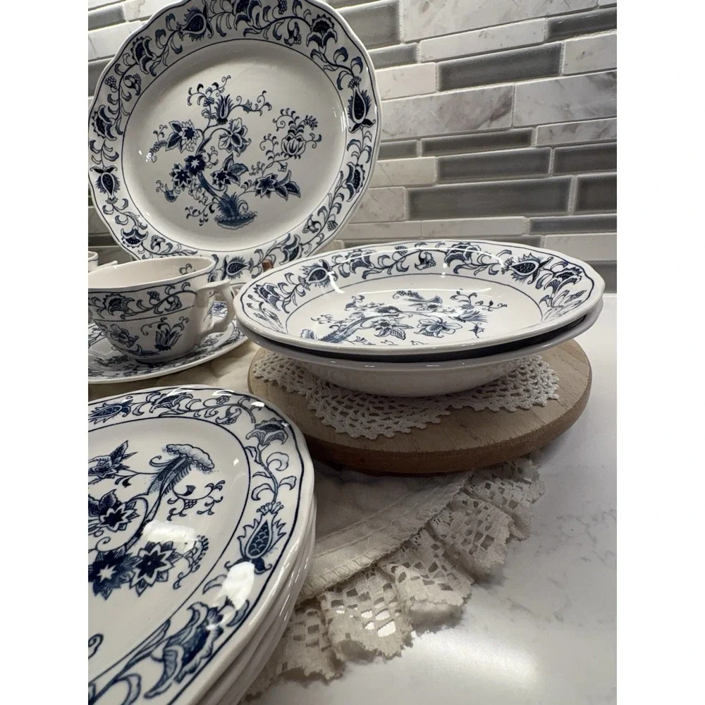 NIKKO Ironstone MING TREE RARE LOT 13 .4270. Harmony House Blue Bonnet. Vintage